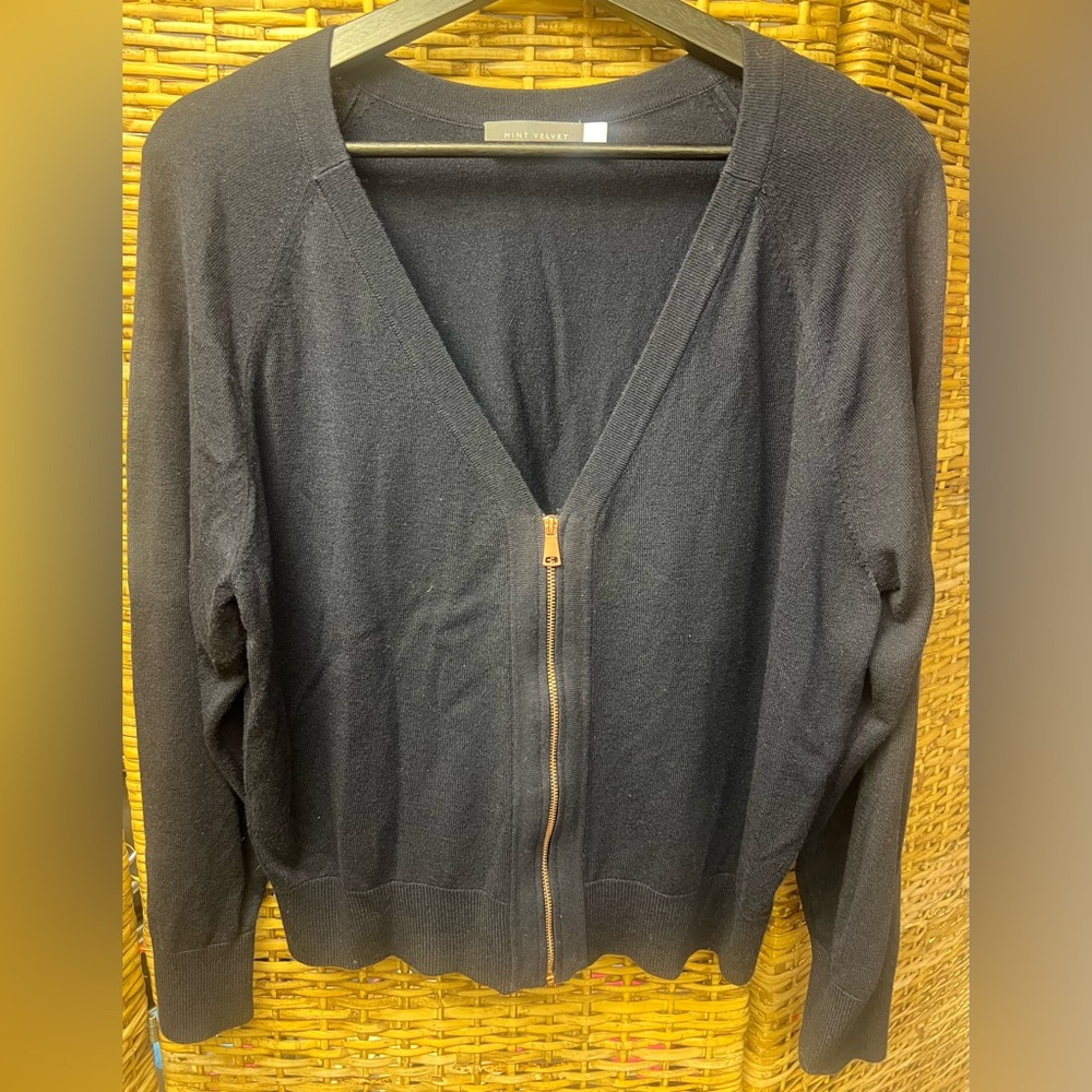 Mint Velvet - Blue Cardigan,‎ Full Zip, Size: Large, Pre- Owned